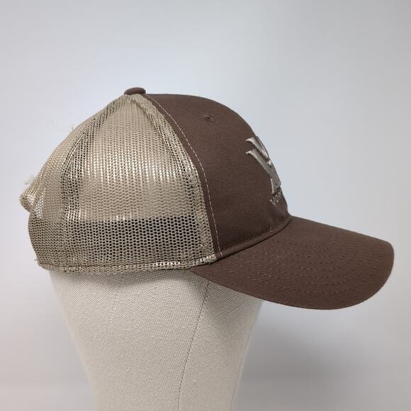 Vortex Snapback Mesh Back Trucker Hat Brown One Size Embroidered Outdoor - Picture 5 of 9